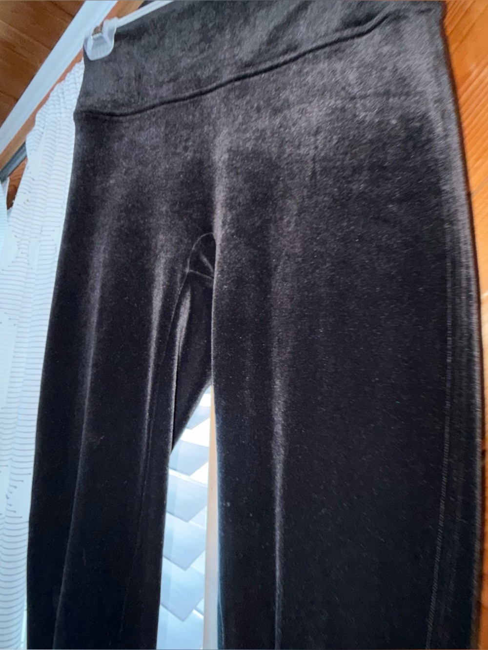 Spanx -Black Velvet Stretch Leggings- womens